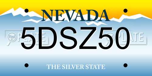 5DSZ50 Nevada License Plate