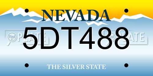 5DT488 Nevada License Plate