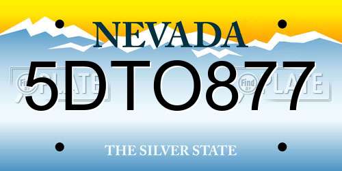 5DTO877 Nevada License Plate