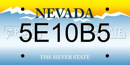 5E10B5 Nevada License Plate
