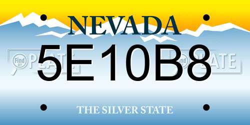 5E10B8 Nevada License Plate