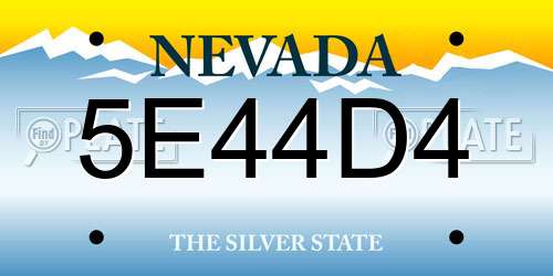 5E44D4 Nevada License Plate