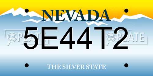5E44T2 Nevada License Plate