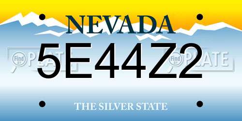 5E44Z2 Nevada License Plate