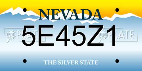 5E45Z1 Nevada License Plate