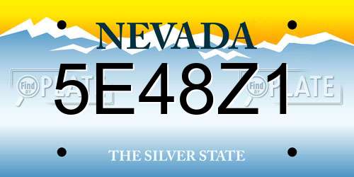 5E48Z1 Nevada License Plate