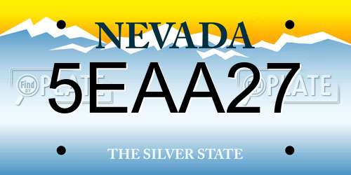 5EAA27 Nevada License Plate