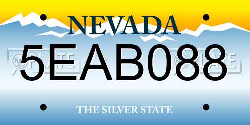 5EAB088 Nevada License Plate