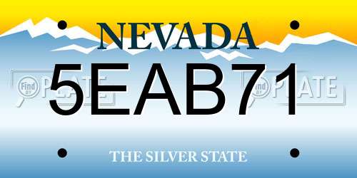 5EAB71 Nevada License Plate