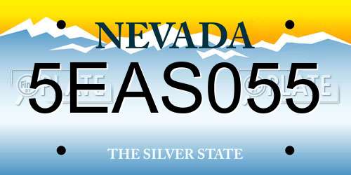 5EAS055 Nevada License Plate