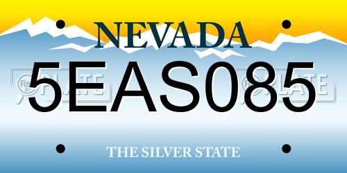 5EAS085 Nevada License Plate