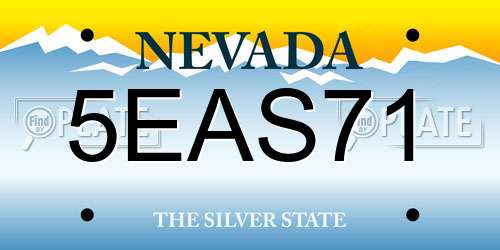5EAS71 Nevada License Plate