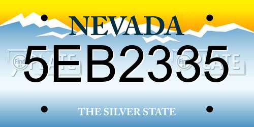 5EB2335 Nevada License Plate