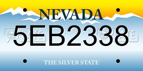 5EB2338 Nevada License Plate