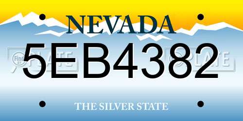 5EB4382 Nevada License Plate