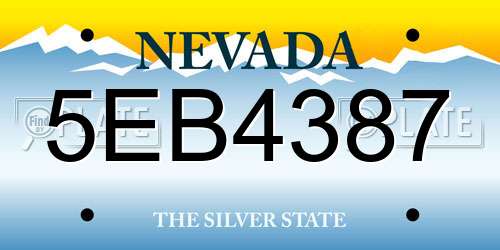 5EB4387 Nevada License Plate