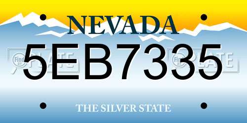 5EB7335 Nevada License Plate