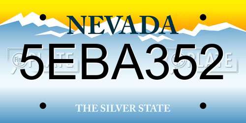 5EBA352 Nevada License Plate