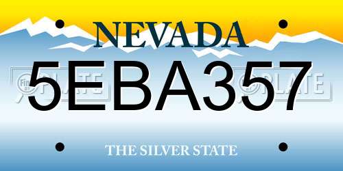 5EBA357 Nevada License Plate