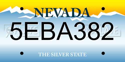 5EBA382 Nevada License Plate