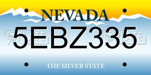 5EBZ335 Nevada License Plate