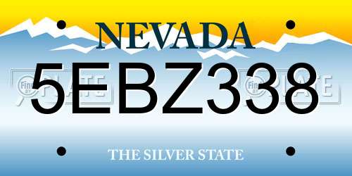 5EBZ338 Nevada License Plate