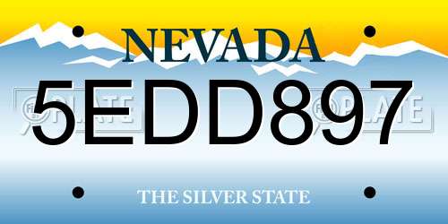 5EDD897 Nevada License Plate