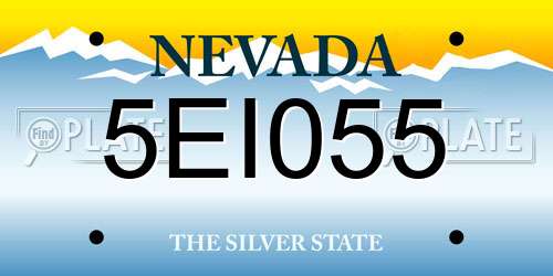 5EI055 Nevada License Plate