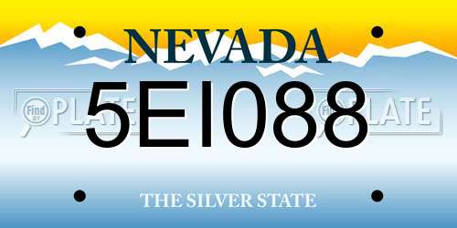 5EI088 Nevada License Plate