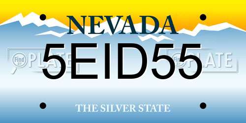 5EID55 Nevada License Plate