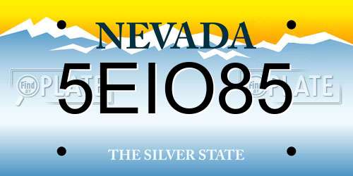 5EIO85 Nevada License Plate