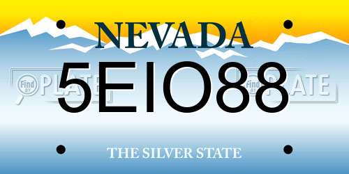 5EIO88 Nevada License Plate