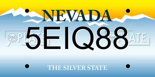 5EIQ88 Nevada License Plate