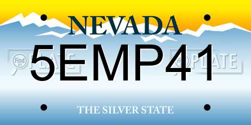 5EMP41 Nevada License Plate