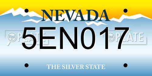 5EN017 Nevada License Plate