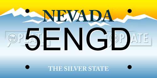 5ENGD Nevada License Plate