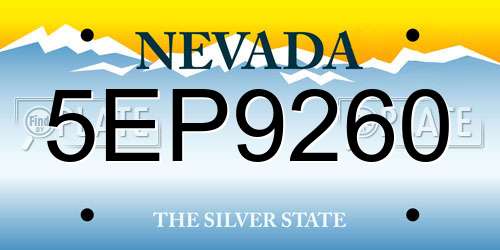 5EP9260 Nevada License Plate
