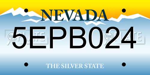 5EPB024 Nevada License Plate