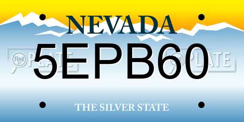 5EPB60 Nevada License Plate