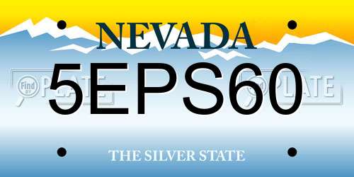 5EPS60 Nevada License Plate