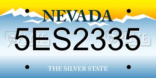 5ES2335 Nevada License Plate