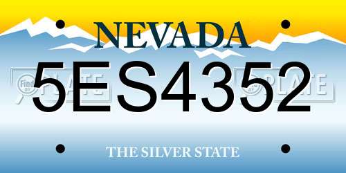 5ES4352 Nevada License Plate