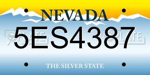 5ES4387 Nevada License Plate