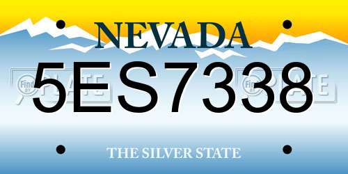 5ES7338 Nevada License Plate