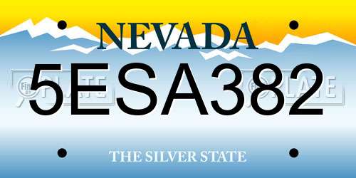 5ESA382 Nevada License Plate