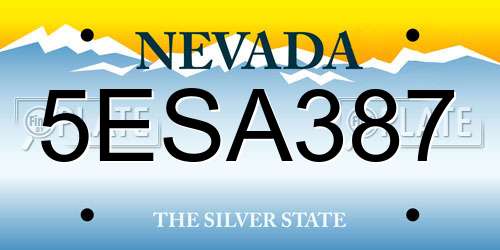 5ESA387 Nevada License Plate