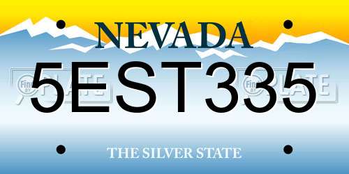 5EST335 Nevada License Plate
