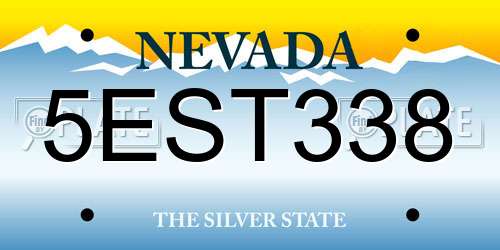 5EST338 Nevada License Plate