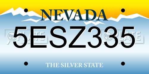 5ESZ335 Nevada License Plate