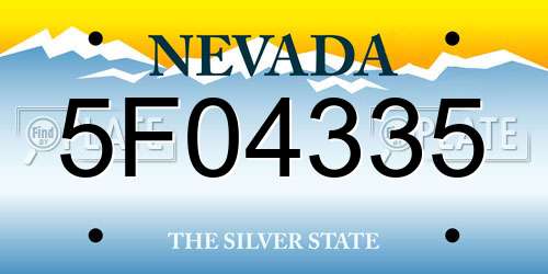 5F04335 Nevada License Plate